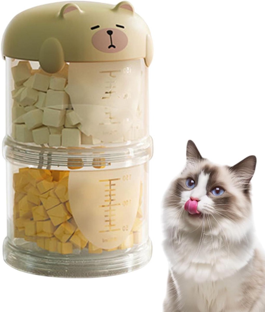Hondentraktatiecontainer - Huisdiercontainer Koekjespot - Voedselbeheer Huisdier - Stapelbaar Ontwerp - 150 ml - Transparant