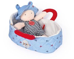 Jolijou - Babypop met wiegje - Mathis - Blauw - 20 cm - 0m+