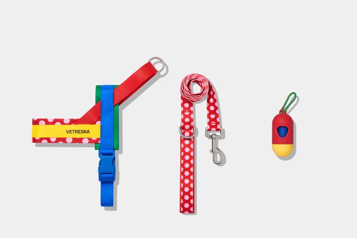 Vetreska - Wandelset voor huisdieren (S) + Poop Bags & Dispenser set - Gedurfd design