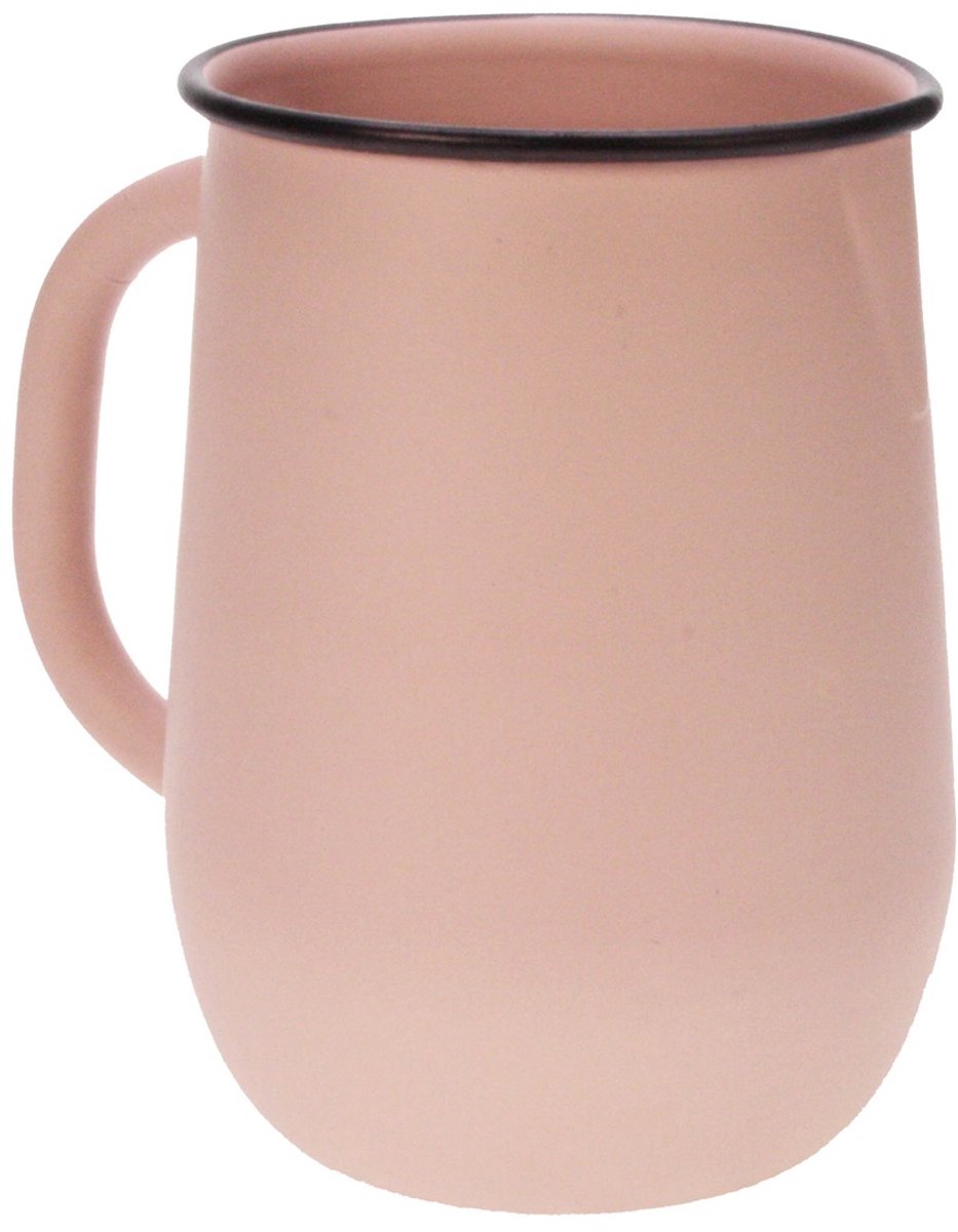 Ijzeren kan roze 18x13x19,5cm