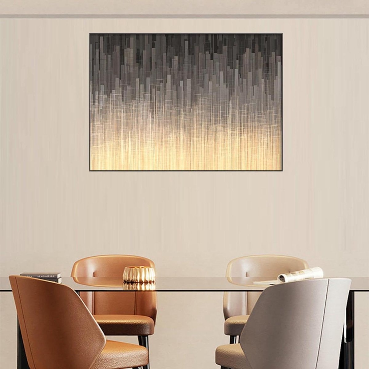 Meterkast Schilderij - Groepenkast Afdekking - Wand Decoratie - Handgemaakt Robuust Frame - 50 x 40 cm - Modern