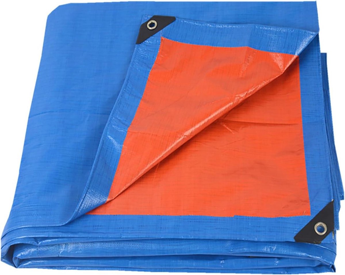 Waterdicht Afdekzeil 140 x 250 cm UV Bestendige Afdekzeil, Waterdicht met Ingestanste Ringen Voor Tuinmeubelen, Hout, Auto, Boot, Zwembad, Dakv, Blauw