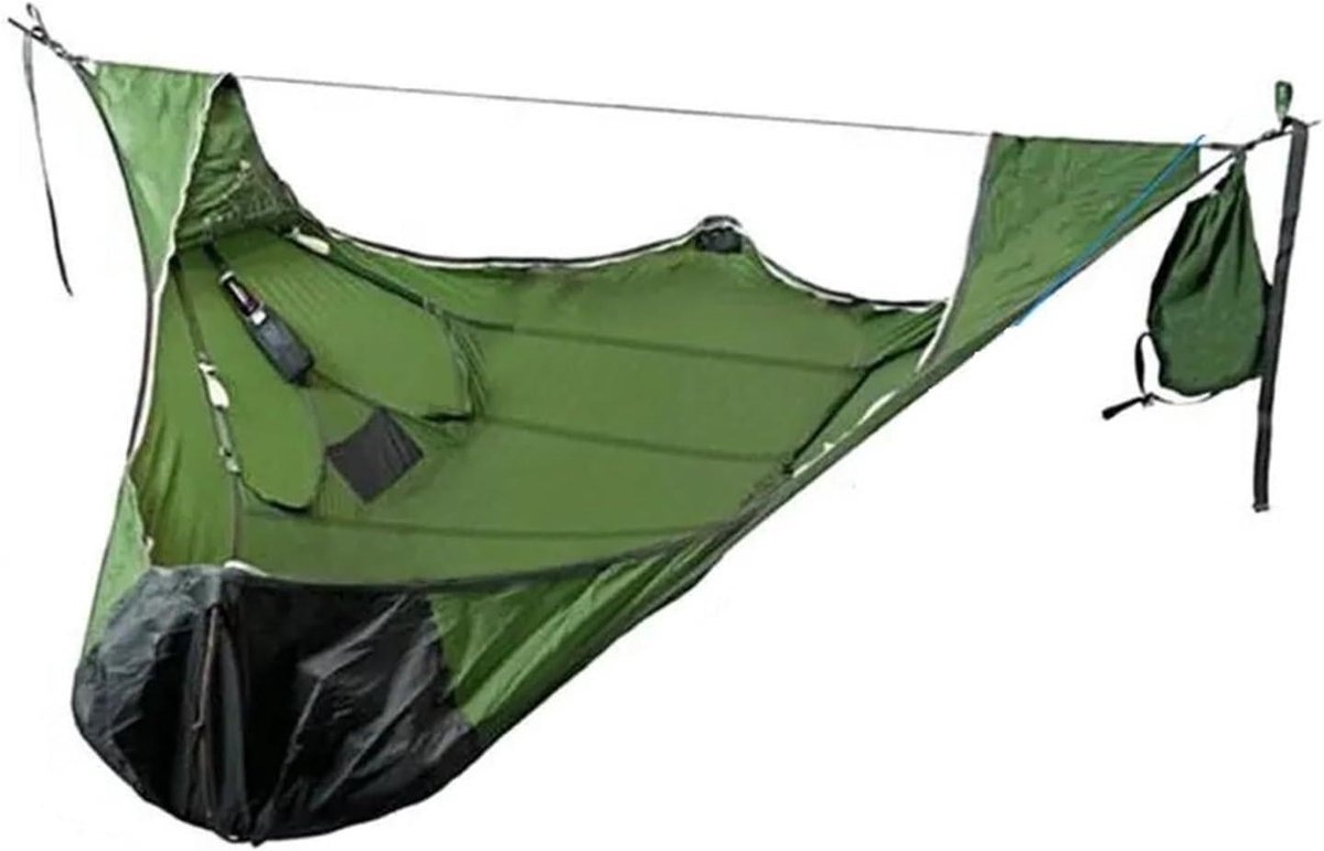 Hangmat - Kampeerbed - Buiten Ontspannen - Met Muggennet - 210 cm Lengte - Groen