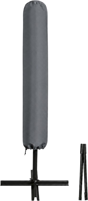 ACAZA Parasolhoes - Parasolhoes Waterdicht - Beschermhoes voor Zweefparasol - Inclusief Stok, Rits en Touw - Banana Zweefparasol Hoes - Grijs