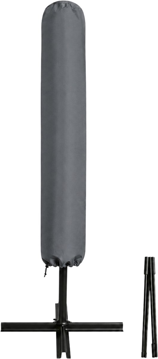 ACAZA Parasolhoes - Parasolhoes Waterdicht - Beschermhoes voor Zweefparasol - Inclusief Stok, Rits en Touw - Banana Zweefparasol Hoes - Grijs