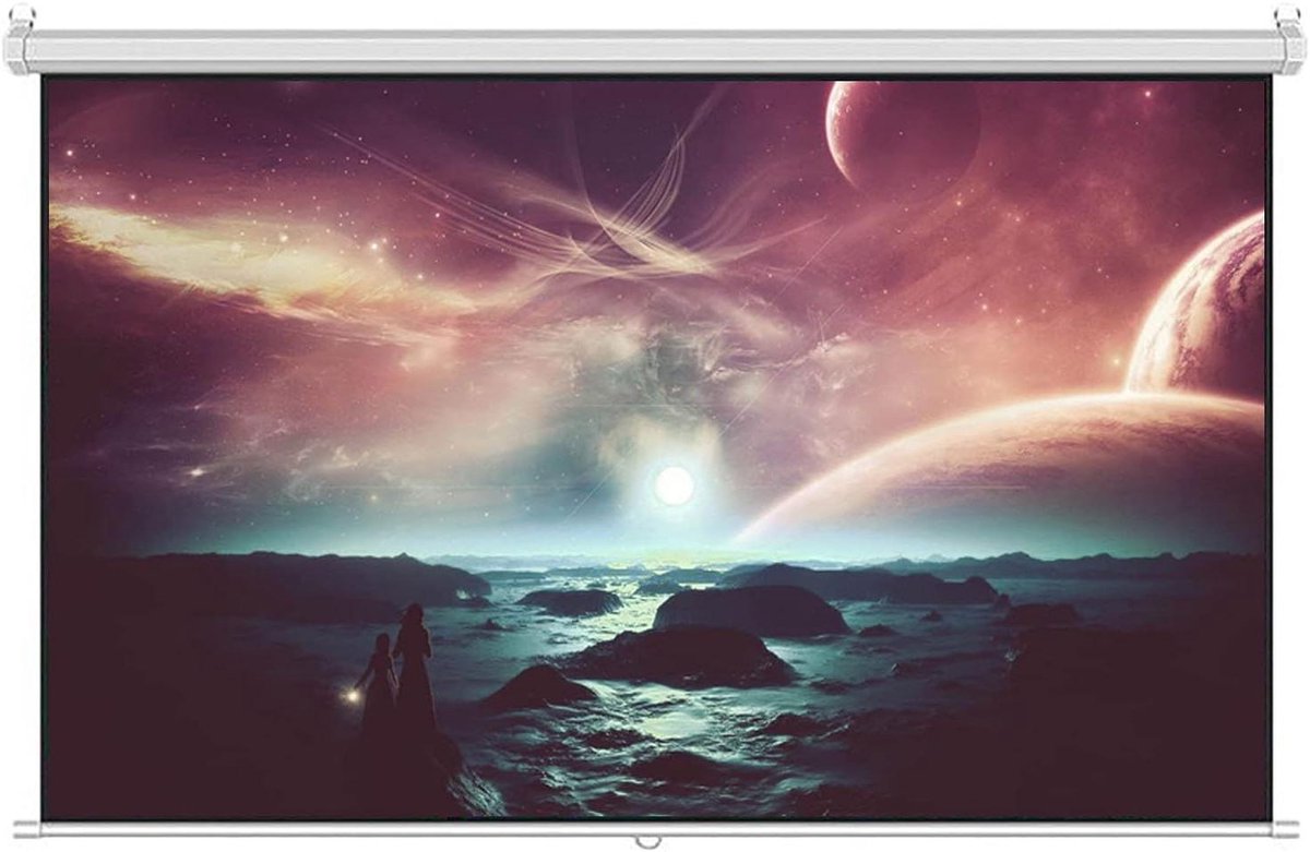 Projectiescherm - Beamer scherm - Thuisbioscoop film - Automatisch vergrendelend - 60 inch 4:3 - Wit