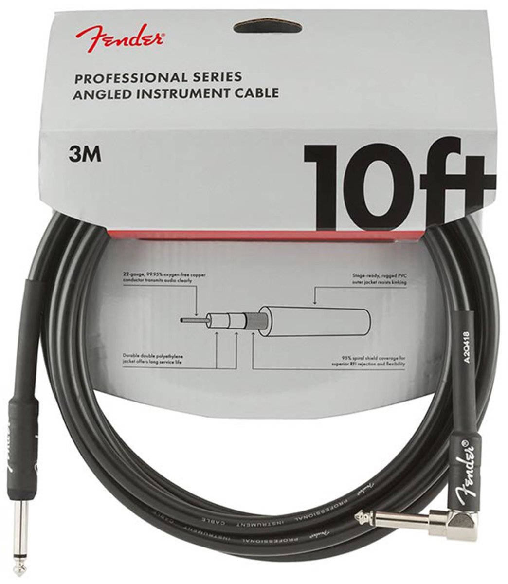 Fender Professional Instrument Cable 3 m BLK - Gitaarkabel