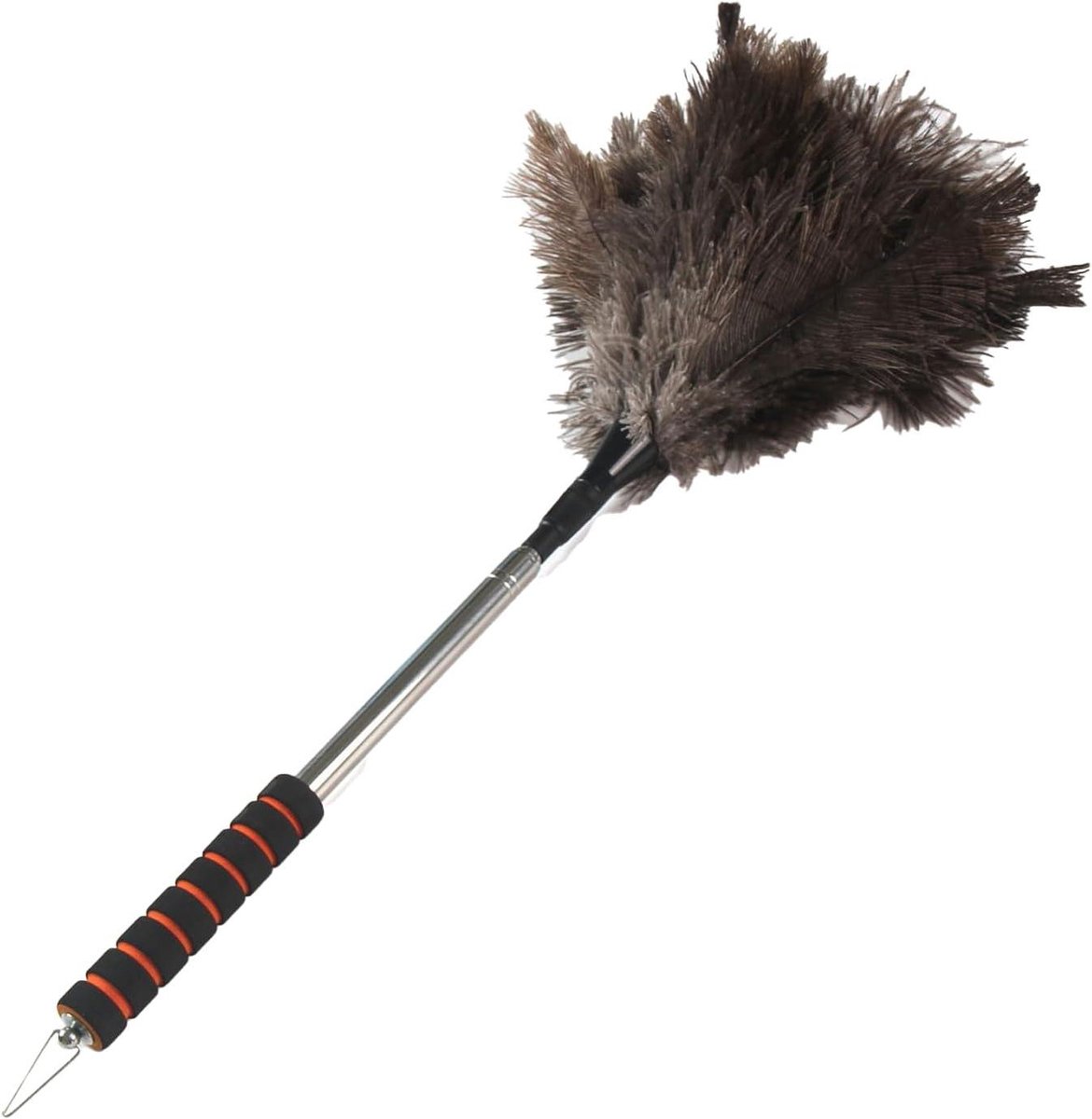 Uittrekbare Stofwisser - Plumeau Telescoopsteel - Stof Verwijderen - Antistatische Werking - 155 cm - Grijs