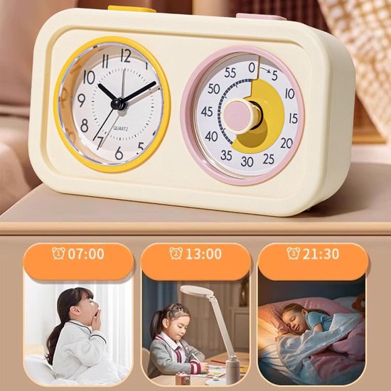 Visuele Timer - Kinder Timer Keuken - Studie Planning - Stil Alarm Nachtlicht - 17.2 x 9.8 cm - Geel — afbeelding 4