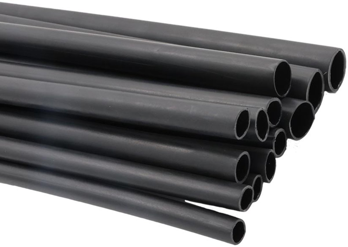 PRO-TIE® - Krimpkous met Lijm 24-6 mm Zwart UV Dunwandig krimpverhouding 4:1 (Stuk 1 meter) - PRO-TIE
