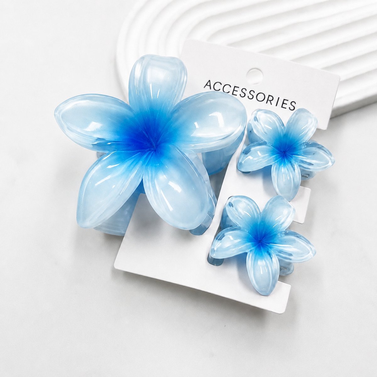 Bloem haarklep set - 3 stuks - glanzend acryl design - haaraccessoires voor vrouwen