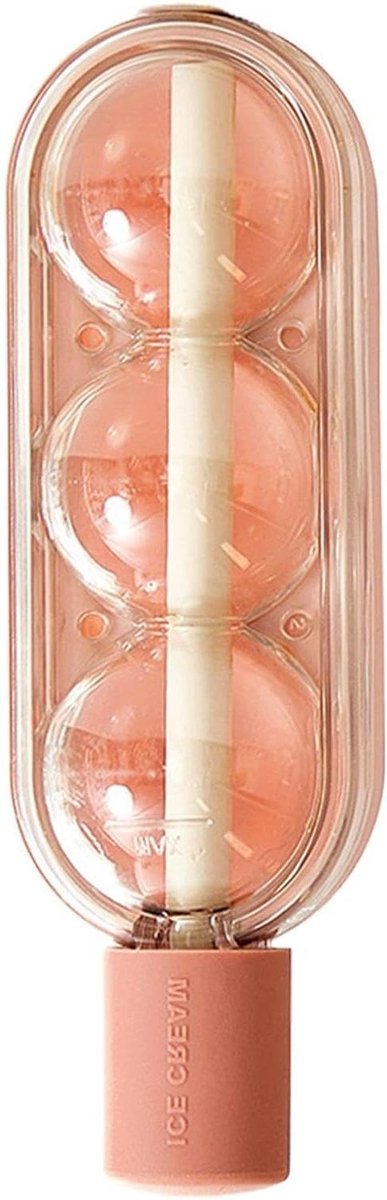 IJsblokjeshouder Vriezer - IJsblokjesmaker - Dranken Koelen - Met Ingebouwd Rietje - 16.5 cm Lengte - Roze