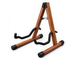 BOTC Gitaarstandaard – Guitar Stand – Basgitaar - Opvouwbare "A" - Standaard voor akoestische en elektrische gitaar - Hout