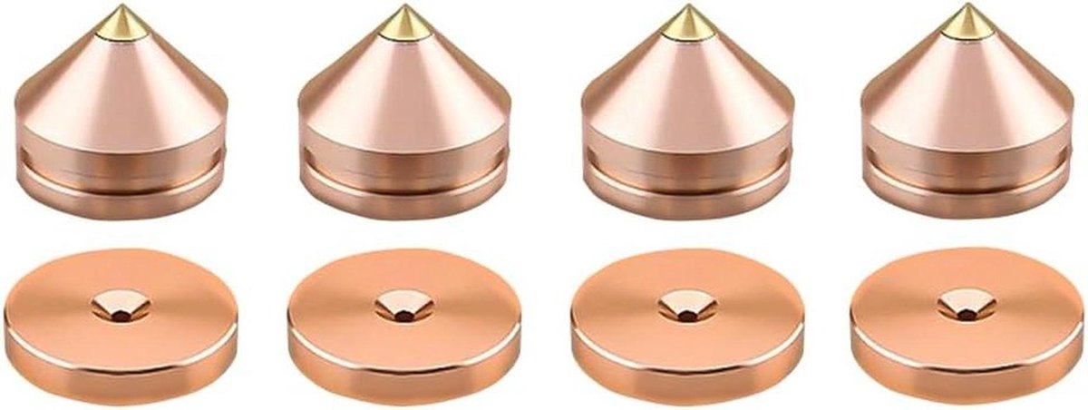Speaker Spikes - Audio Isolatie - Geluidsverbetering Thuis - Aluminium Legering Koper - 4 Stuks - Goud