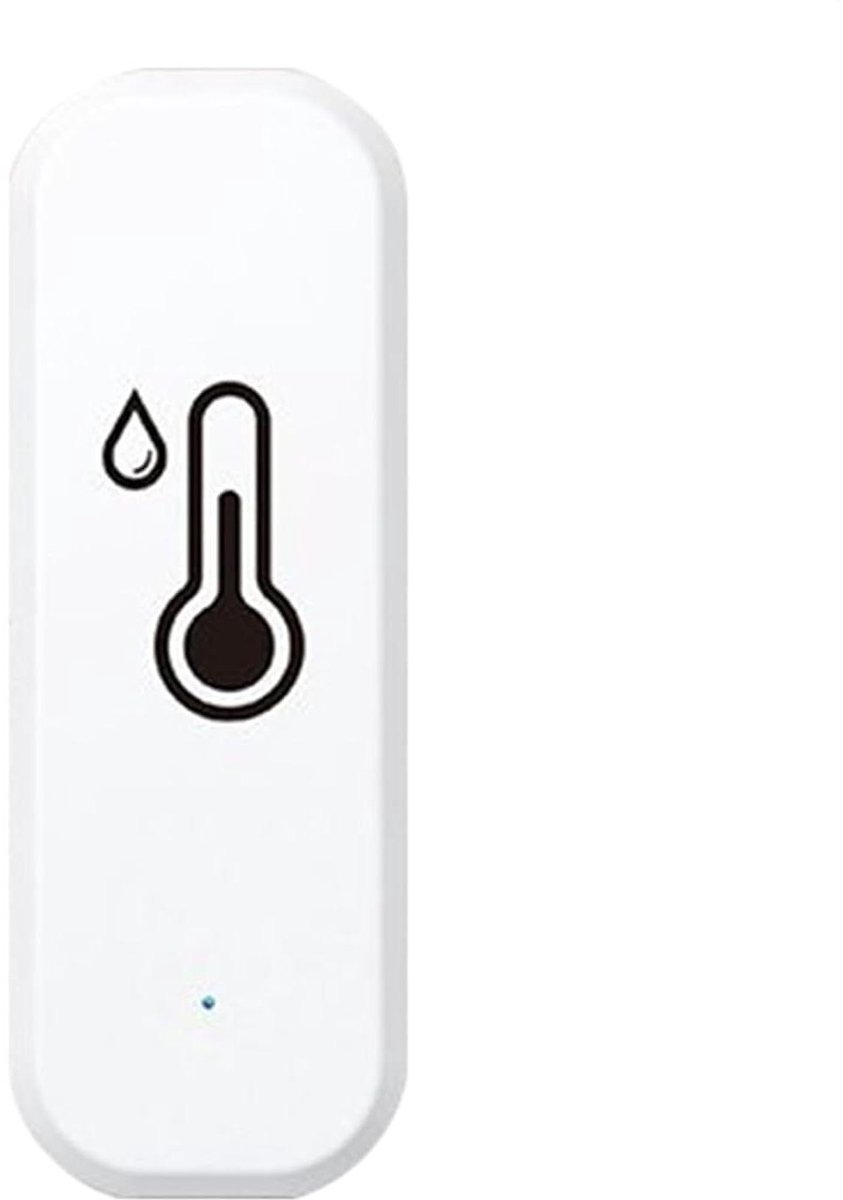 Temperatuur Vochtigheidssensor - Wifi Hygrometer - Binnenklimaat Monitoren - App Notificaties - 7x2.5x2 cm - Wit