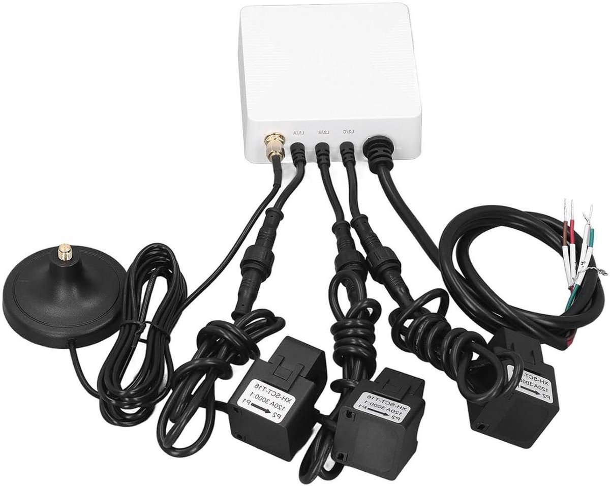 Stroomtang Meter - Elektriciteitsmeter - Energie Verbruik - 3 Fase Monitoring - 300A Sensoren - Zwart