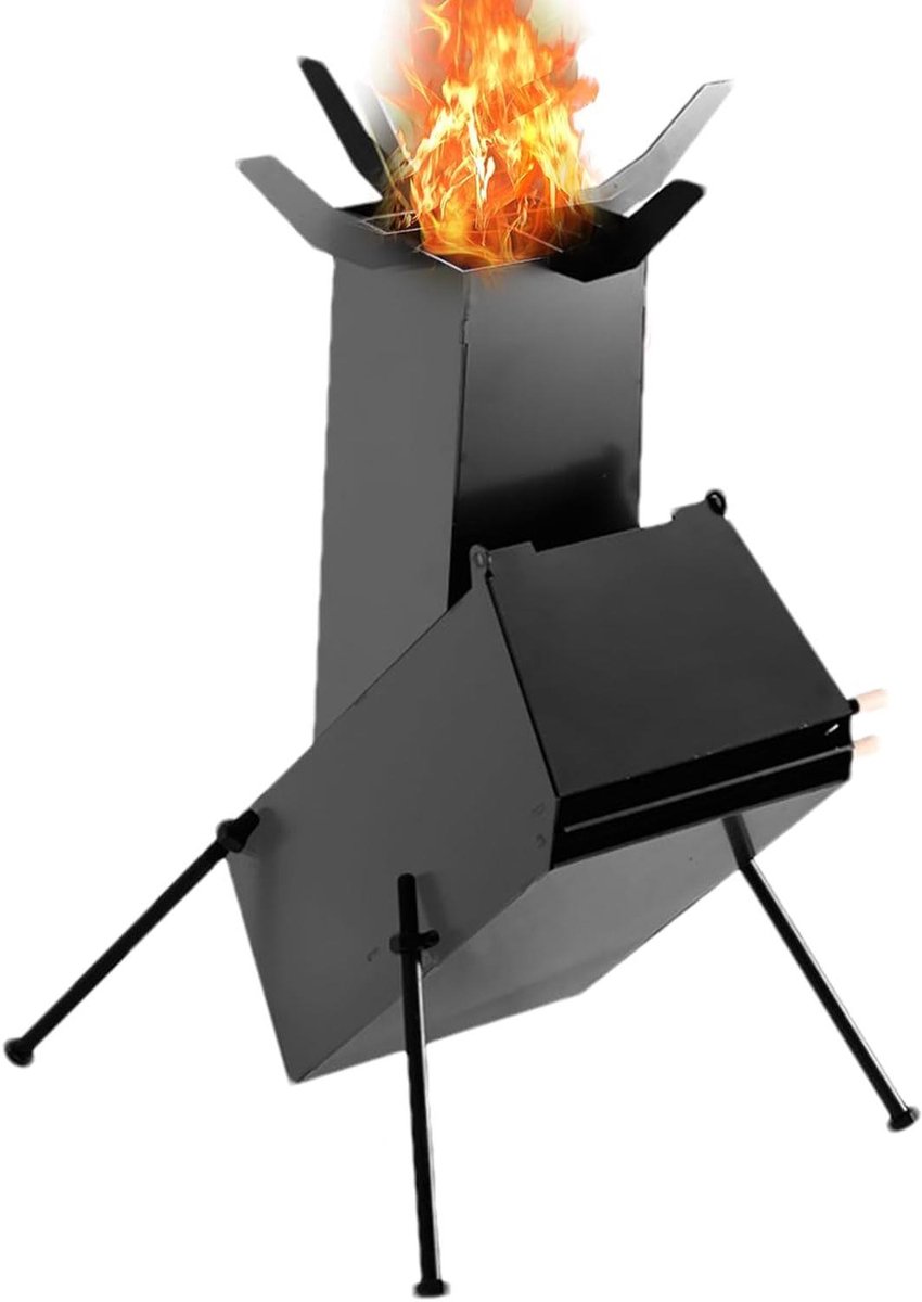 Raketkachel Houtverbranding, Draagbare Raketkachel,Draagbare houtkachel - Tentkachel, verwarmingsbranderkachel, buitenkachel voor koken, kamperen, tent, wandelen, backpacken