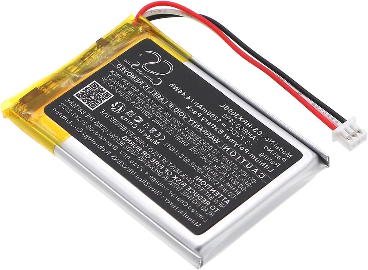 Batterij Vervanging - Draagbare Energie - Draadloze Headset - Oplaadbaar Li-Polymer - 1200mAh - Zwart