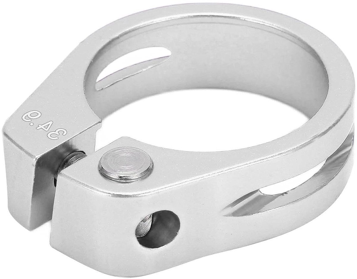 Fiets Zadelpen Klem - Zadel Klem - Fietsen Onderhoud - Snelle Ontgrendeling - 34.9 mm - Zilver