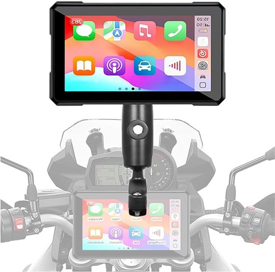 Motor Carplay Scherm voor Honda Africa Twin CRF1000 1000L Crf1000 Crf1000l, Draadloze CarPlay en Android Auto, 5 inch Waterdicht Touchscreen, Bluetooth Audio, GPS Navigatie