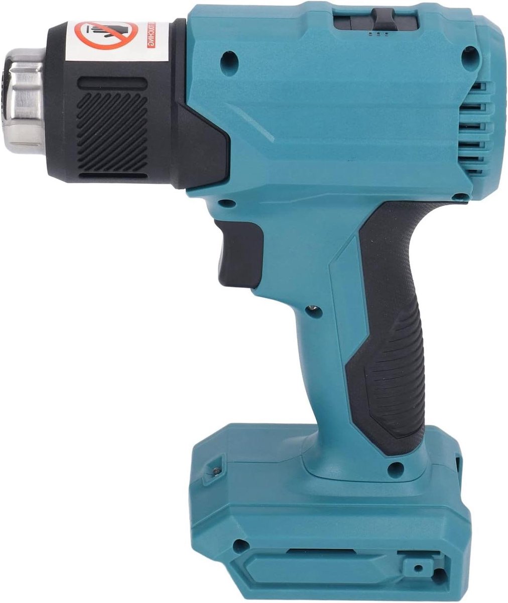Draadloos Heteluchtpistool - Handheld Verwarmer - Krimpen en Verwarmen - 3 Temperatuurinstellingen - 4 Mondstukken - Blauw