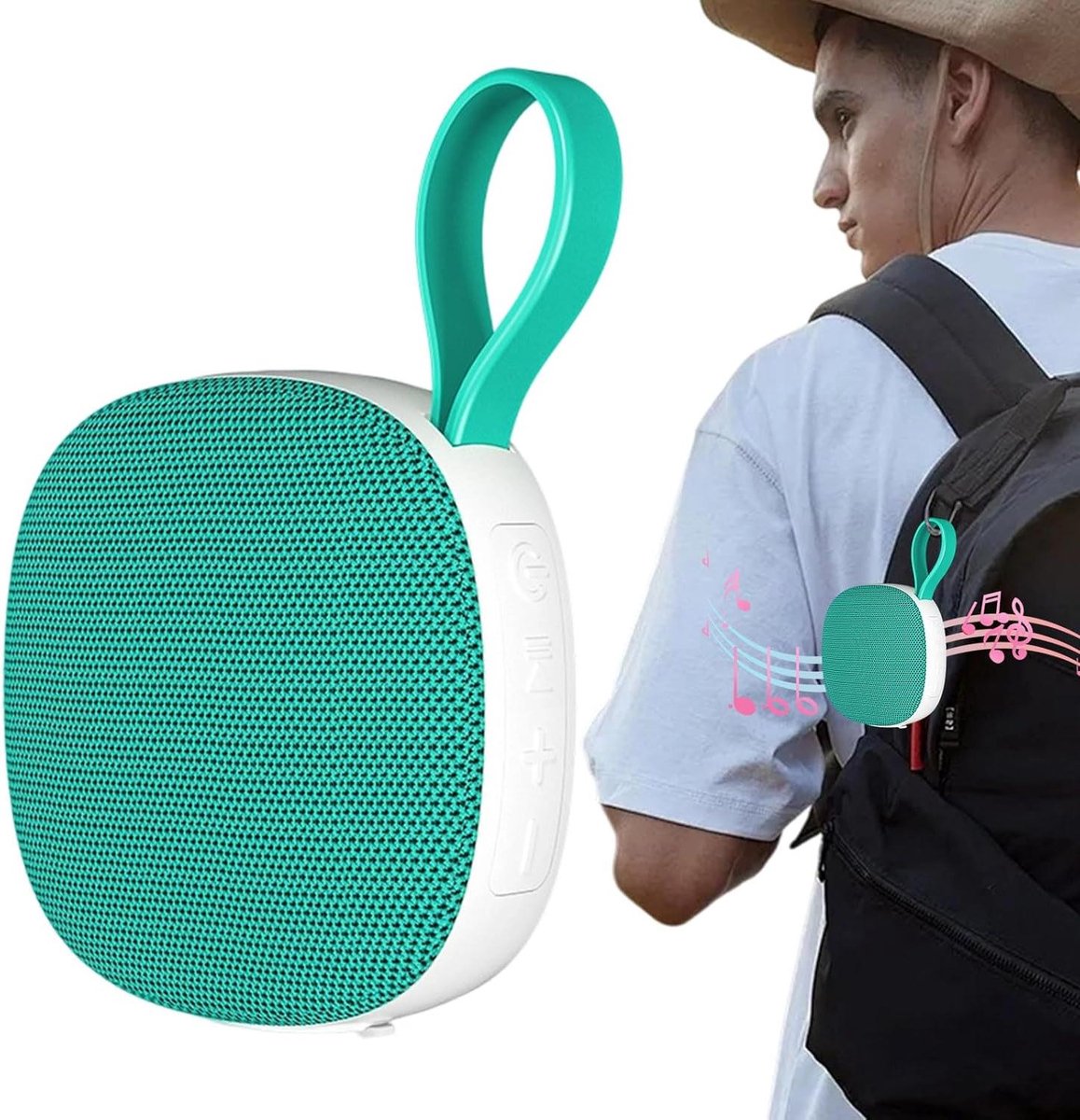 Draagbare Speaker - Reis Luidspreker - Muziek Buiten - Magnetische Bevestiging - 12.8 cm - Groen