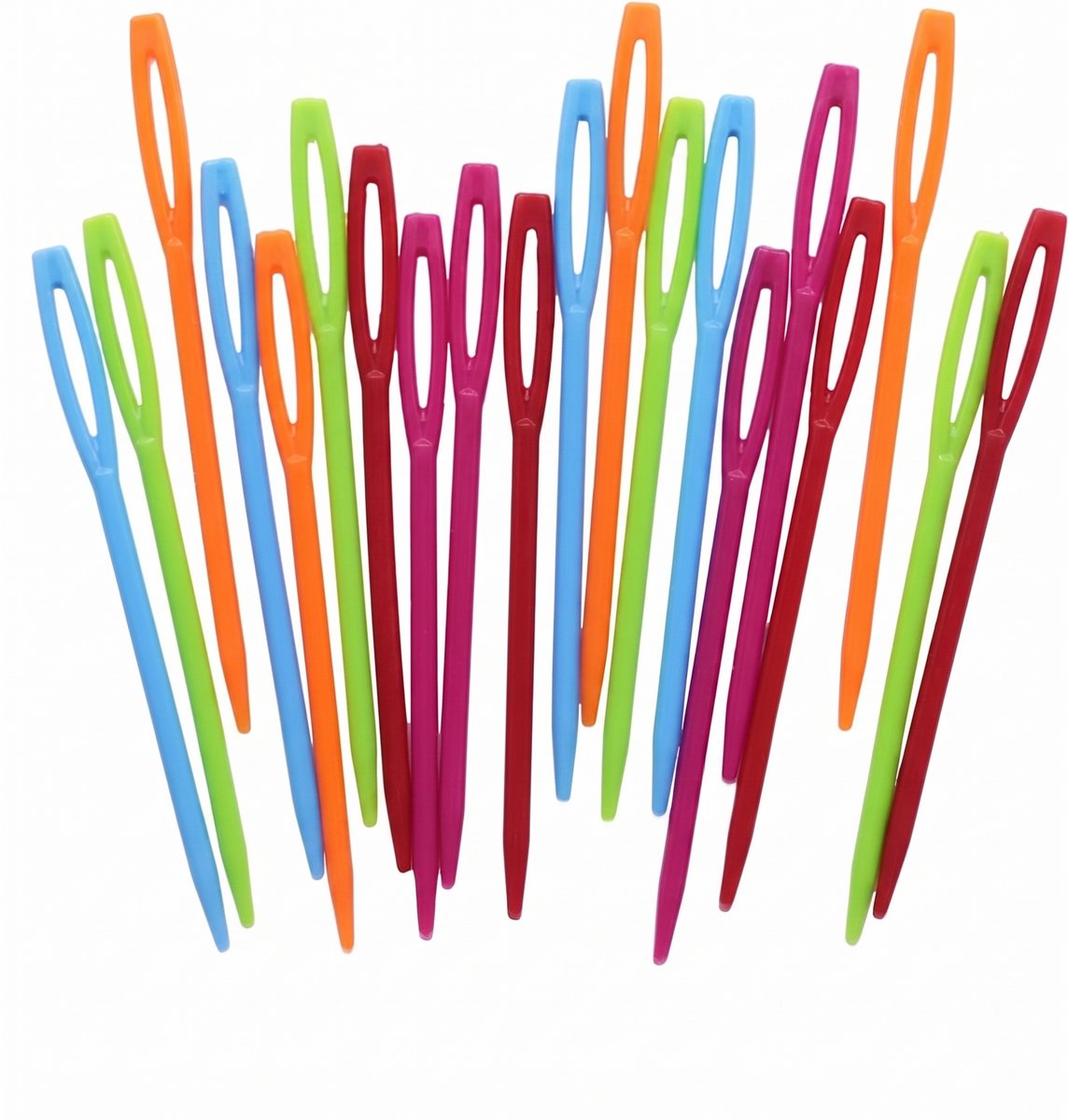 Stopnaalden - set van 20 - Stopnaald - Wolnaalden - Borduur Hobby Naalden - Regenboog Kleuren - Universele Naalden Set - plastic kleuren naalden- 20 stuks - IXEN