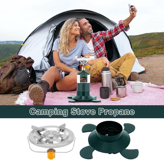 Camping Stove Base - Gasfles Onderstel - Buiten Koken - Opvouwbaar Verstelbaar - 30cm Uitgevouwen - Enkele Kleur — afbeelding 3