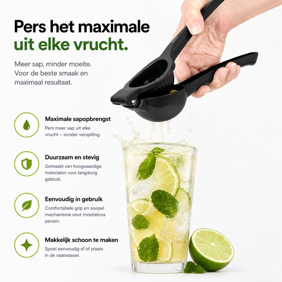 BOTC Citroenpers - Large Limoenpers - Handcitruspers - Citrusknijper - Handpers - Fruitpers - Zwart van Merkloos — afbeelding 5