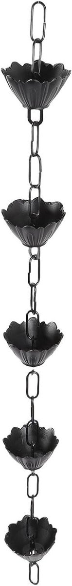 Regenketting - Decoratieve waterafvoer - Wateropvang tuin - Bloemvormige bekers - 95 cm lang - Aluminium