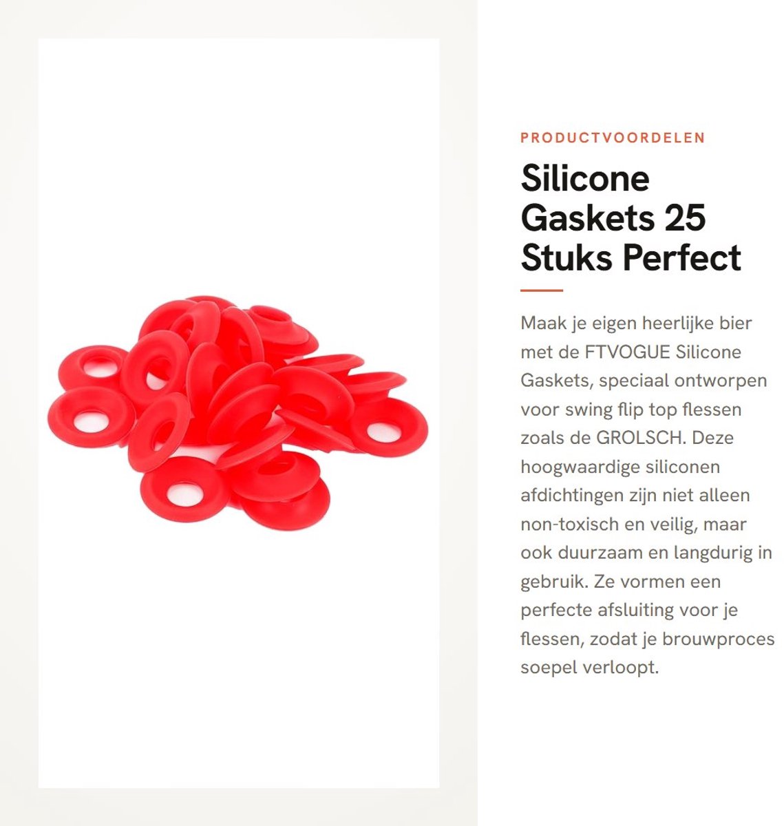 Dailygoods- Flesafdichting Premium Siliconen - Gaskets voor Swing Flip Top Fles - Niet-toxisch - Duurzaam - Ideaal voor Thuisbrouwerij - 25 Stuks - Flesdichting