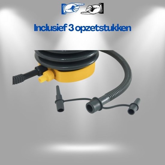 Bestway Voetpomp 62147 13 cm - Compacte Pistonpomp Voor Luchtbed Zwemband Strandbal En Opblaasboot - Inclusief 3 Opzetstukken En Flexibele Slang Voor Snel Oppompen Met Ebook — afbeelding 2