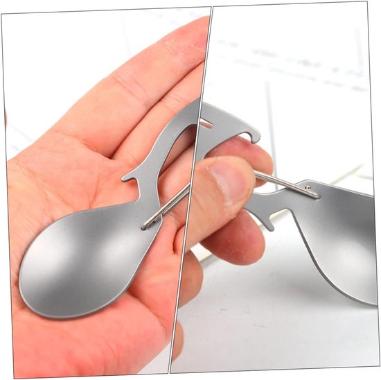 BESPORTBLE 3 Pieces Spork Outdoor Travel Backpack Lightweight Travel Backpack Camping Utensil Tracks Portable Camping Tools Small Stainless Steel Travel Titanium Spoon — afbeelding 4