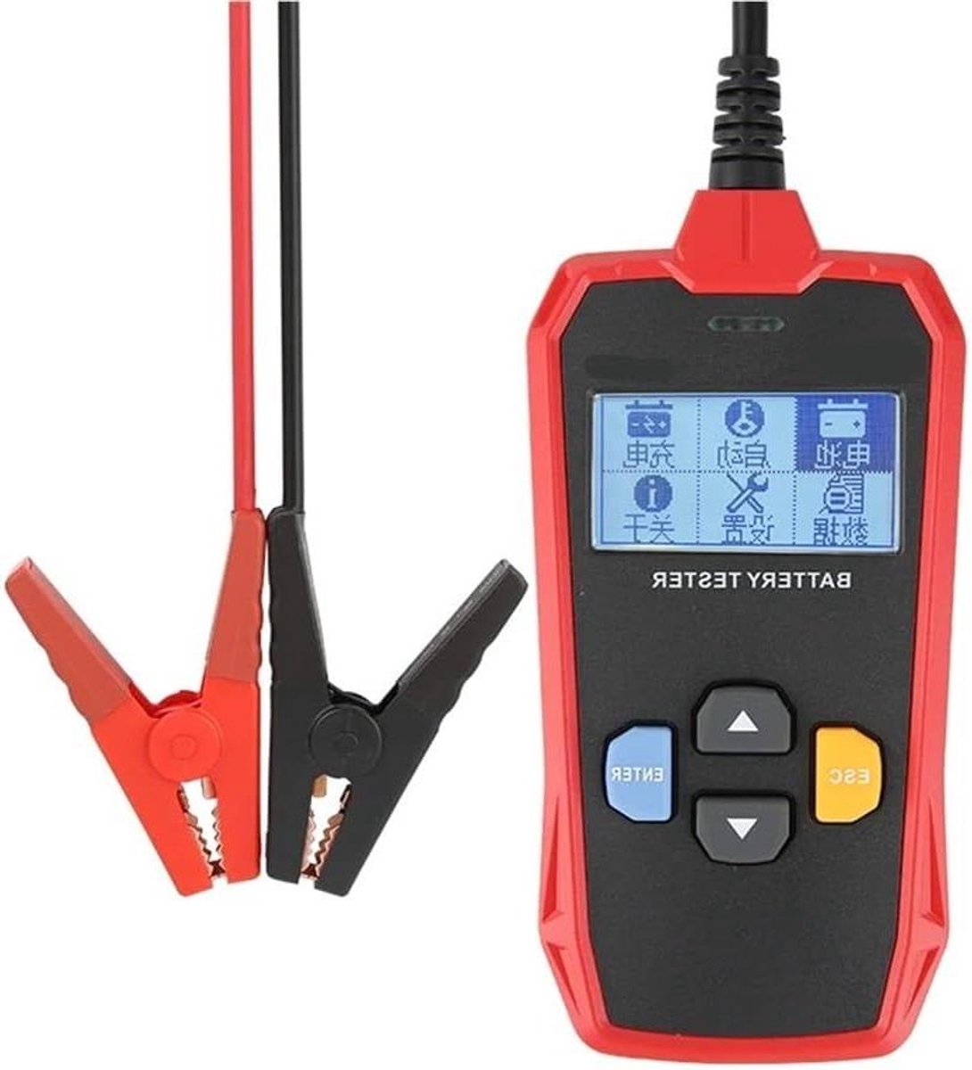 Accu Tester - Laad Systeem - Voertuig Onderhoud - Geïntegreerde Printer - 12V 24V - Zwart