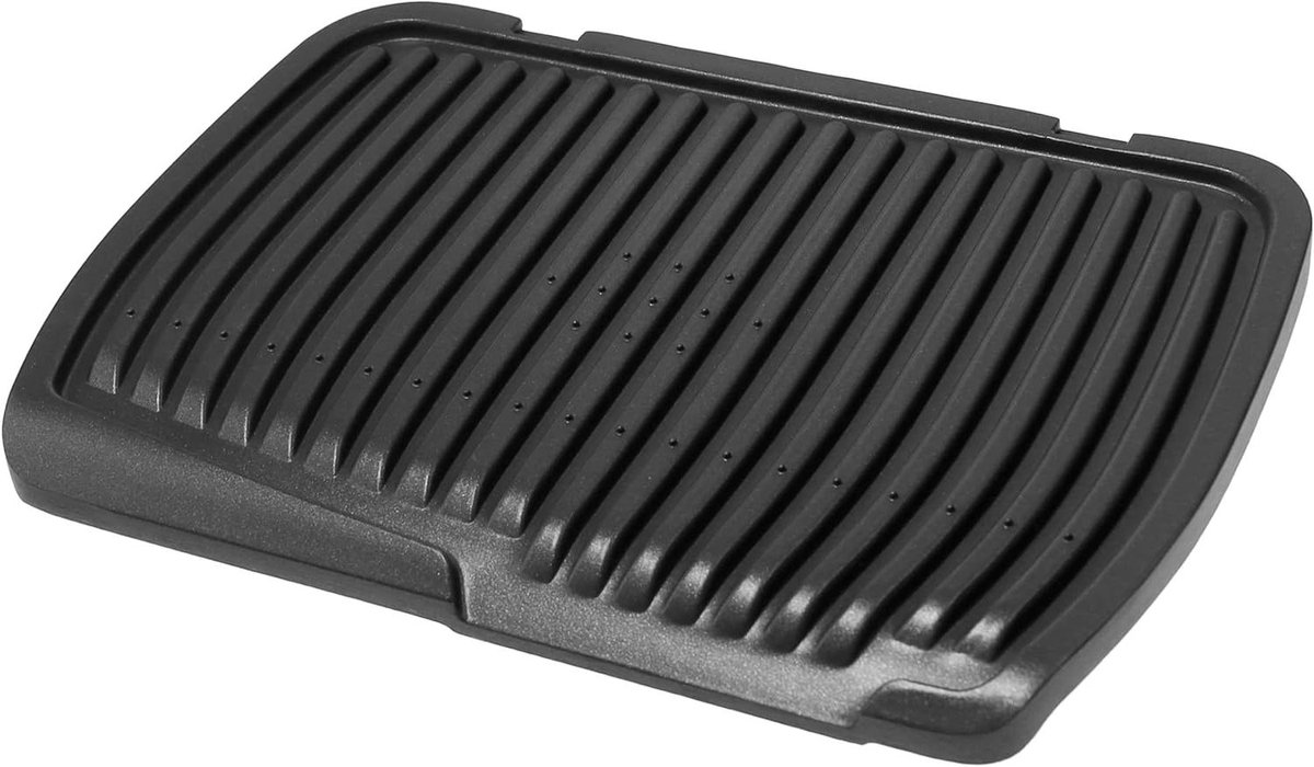 Grillplaat Onderdeel Contactgrill Plaat Gezond Grillen Gietijzer Materiaal 38 x 24 cm Zwart