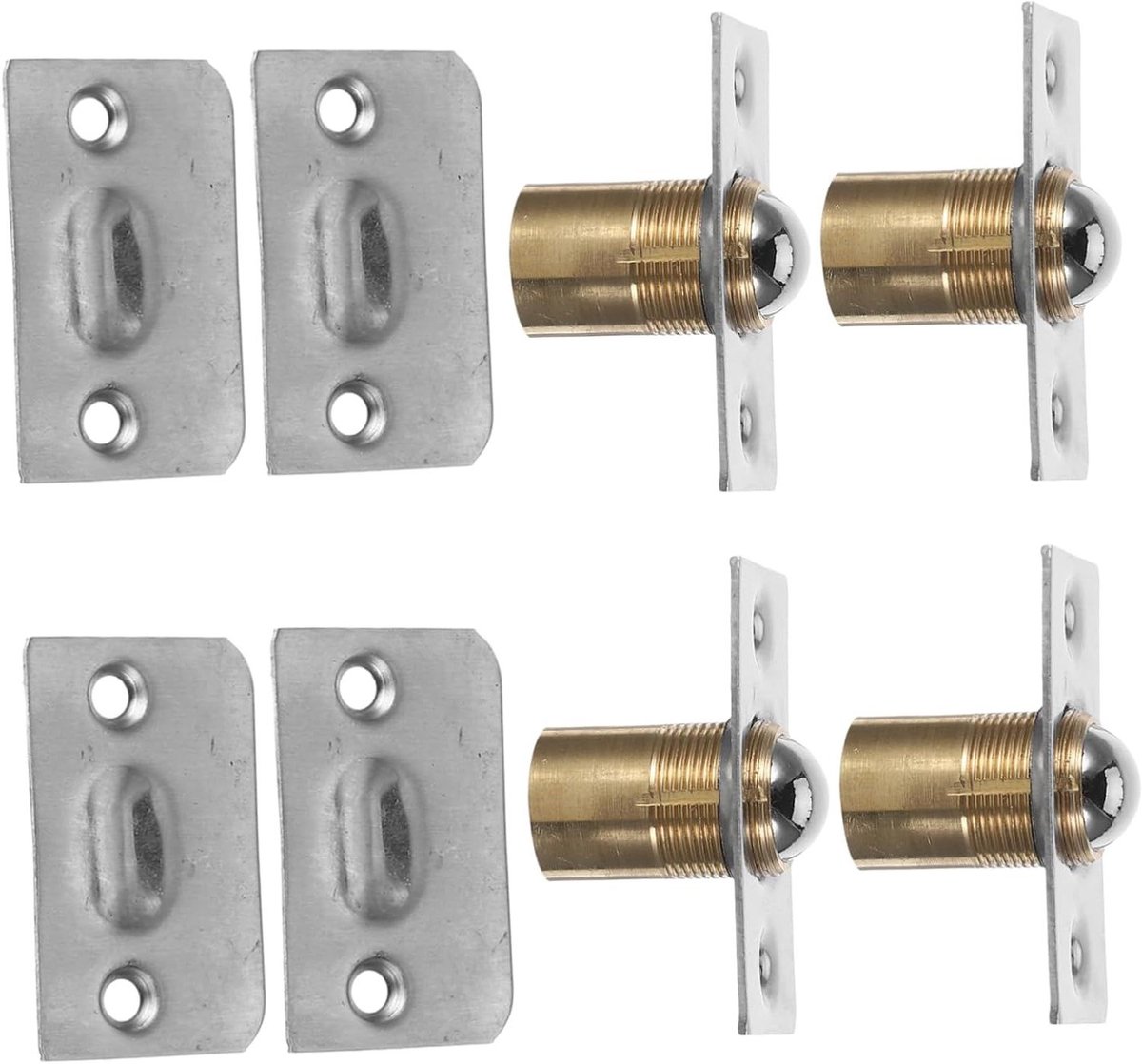 Kogelvanger Deur - Deurstopper Sluitplaat - Stille Deuren - Verborgen Ontwerp - 5.3 cm - Zilver