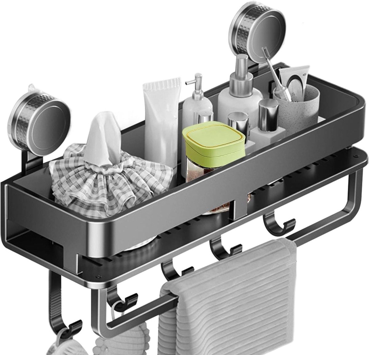 Kruidenrek - Opbergrek - Keuken organiseren - Montage zonder boren - 40 cm - Zilver