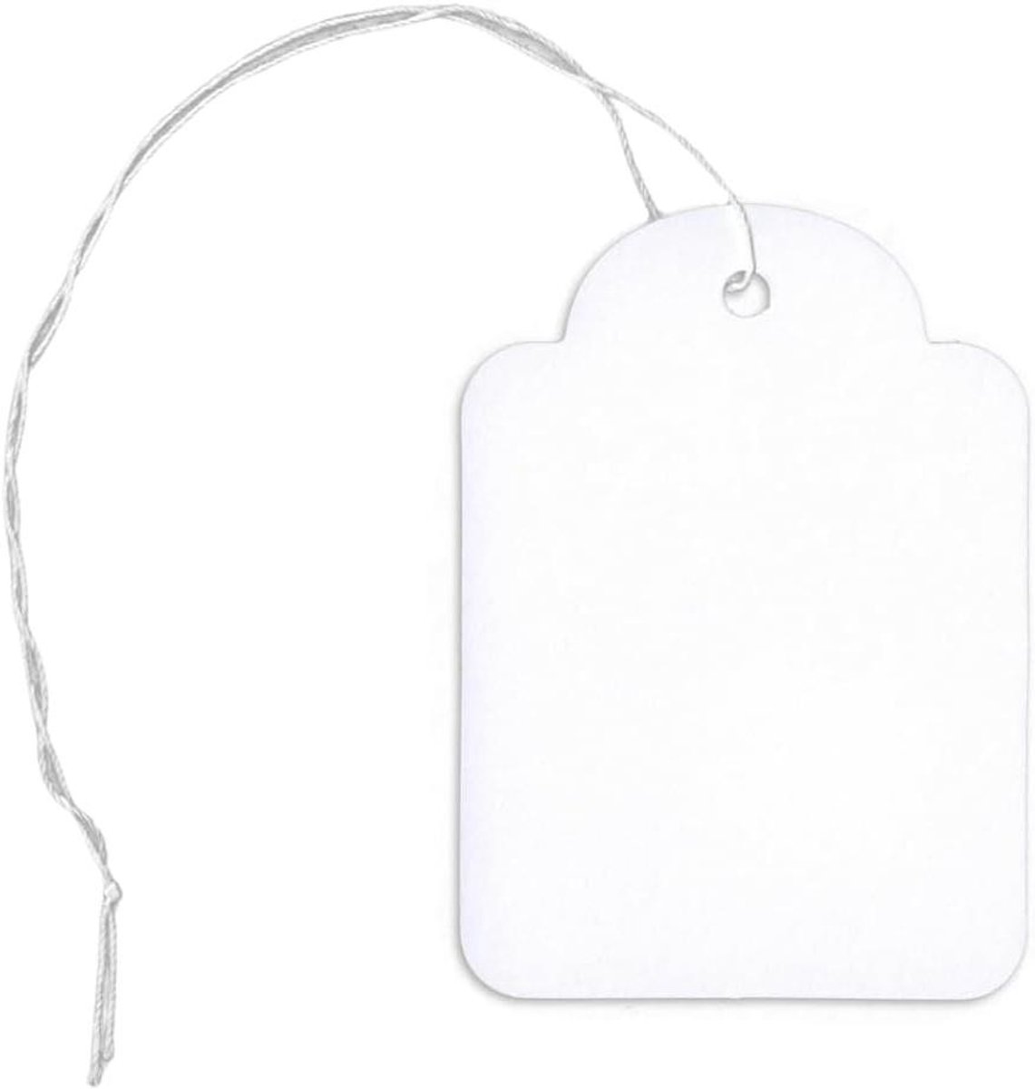 Prijsetiketten met draad - Hanglabels karton - Producten markeren - Met katoendraad - 50 x 70 mm - Niet gespecificeerd