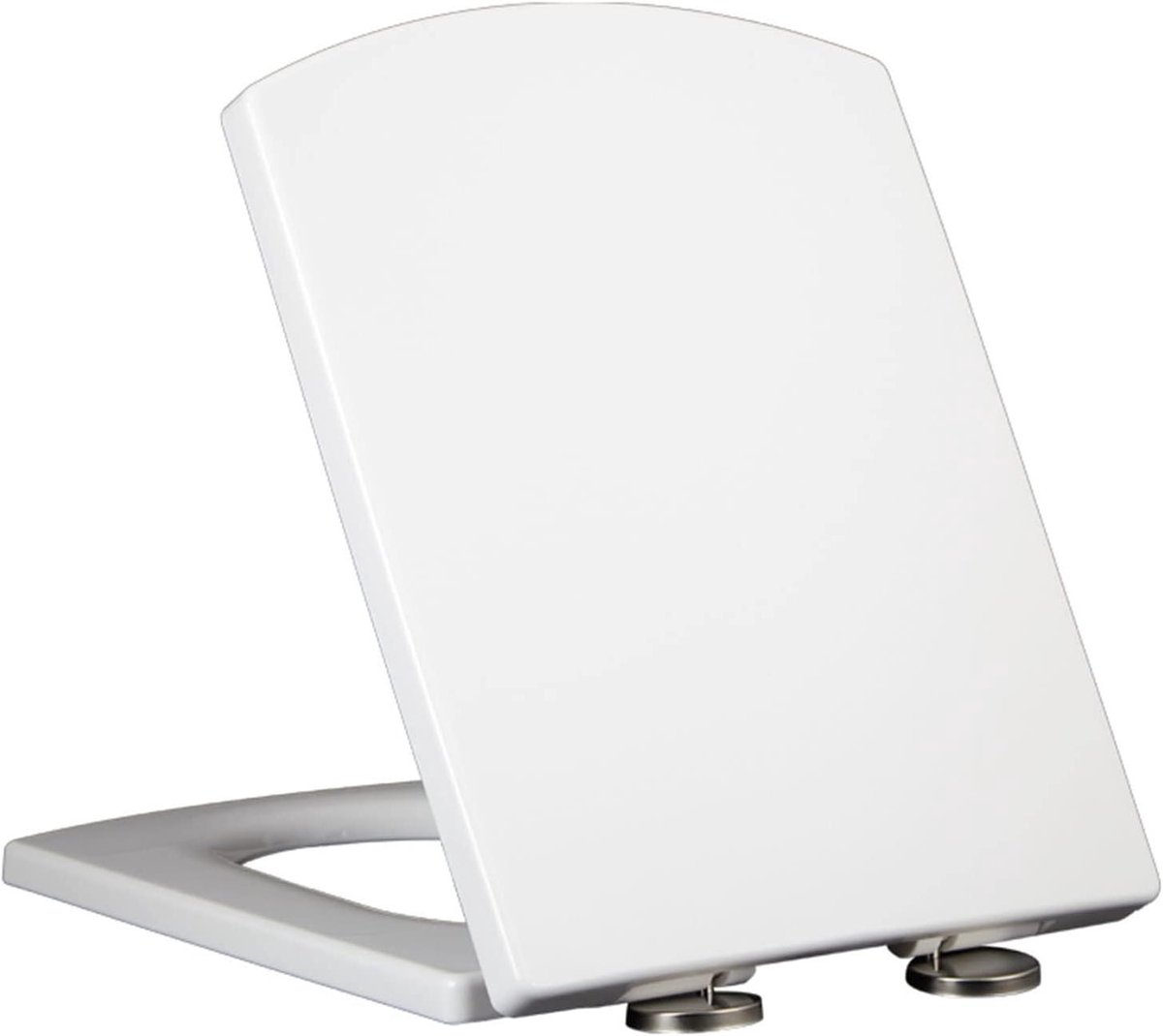 Vierkante toiletbril - Toiletdeksel - Badkamer vernieuwen - Soft Close - 47x37cm - Wit