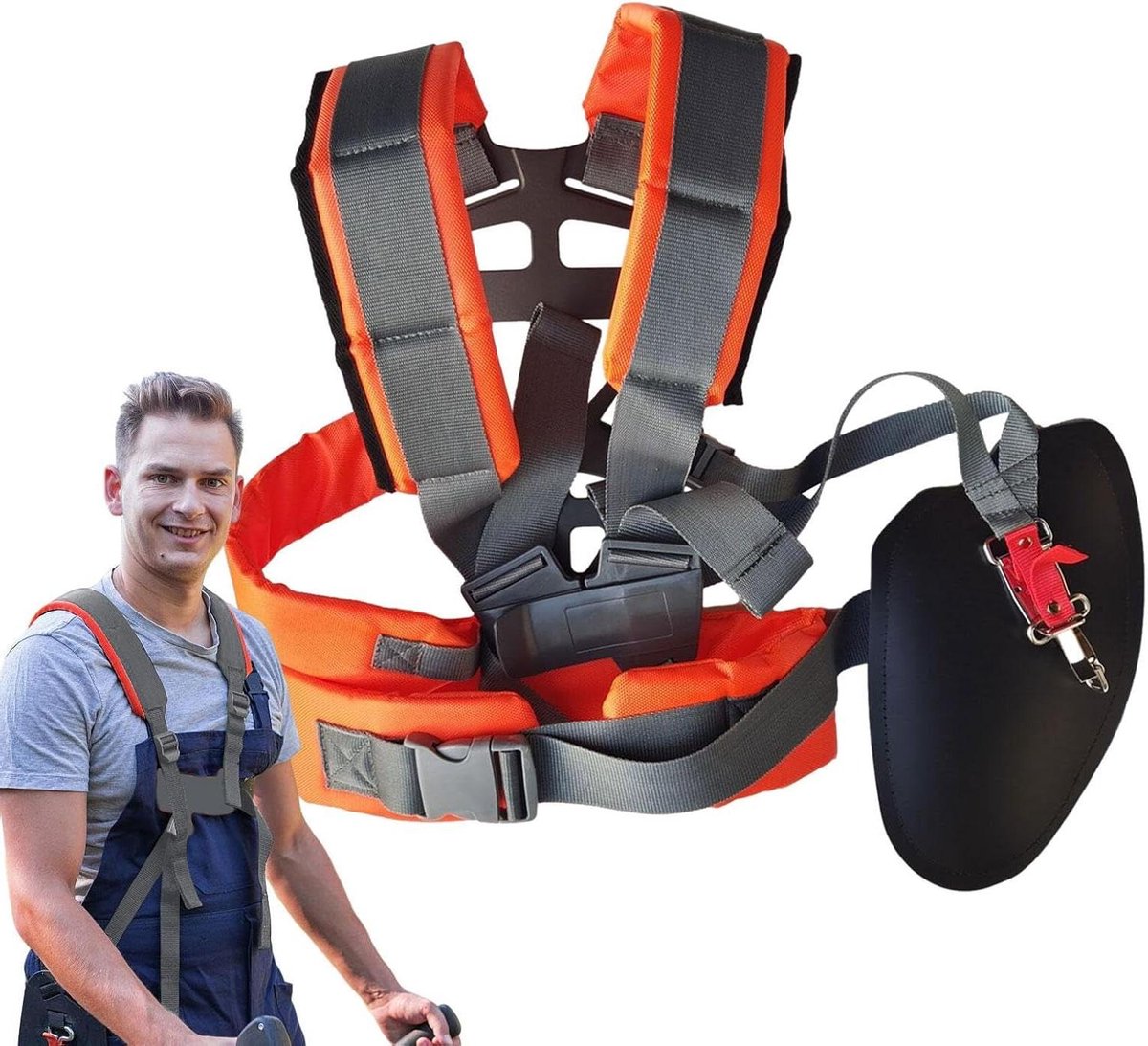 Grastrimmer Harnas - Bosmaaier Riem - Tuinonderhoud Gemak - Ergonomische Ondersteuning - Verstelbare Banden - Zwart