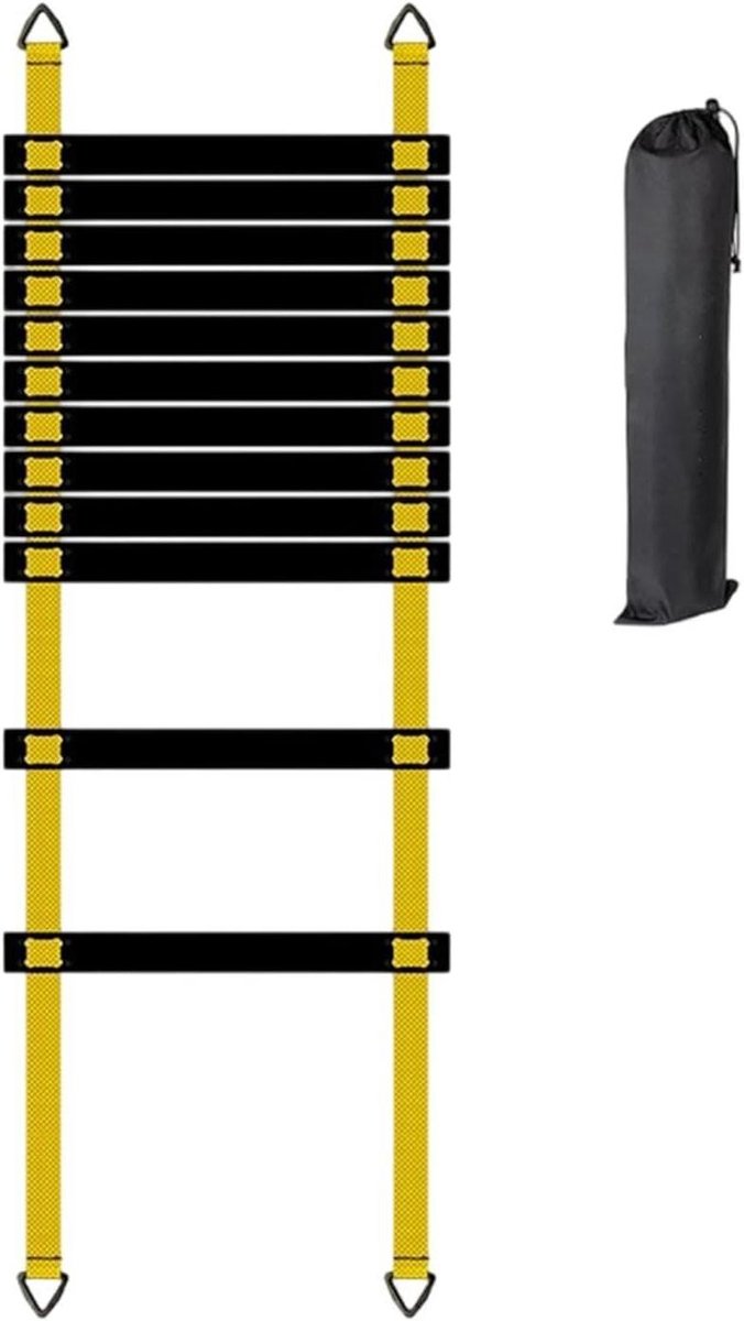 Coördinatieladder Set - Fitness Uitrusting - Sport Training - Montagevrij Ontwerp - 6 meter - Geel