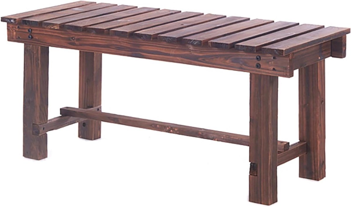 Houten Buitenbank - Tuinbank Hout - Buiten Zitten - Waterproof Afwerking - 120CM - Natuurlijk Teak