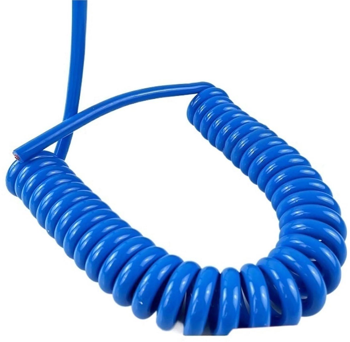Spiraalkabel - Veerkabel - Elektrische Aansluiting - Intrekbaar Ontwerp - 1 Meter - Blauw