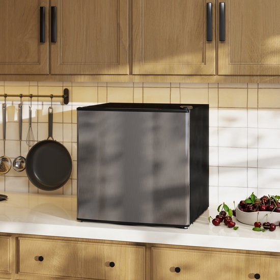 Mini Koelkast - 46L Zilver Verplaatsbaar Vrijstaand Met - Omkeerbare Deur Verstelbare Thermostaat 0-8°C - Stille 41dB Energieklasse F - Voor Thuis Slaapkamer Kantoor Hotel Drankkoelkast Kleine Koelkas — afbeelding 3