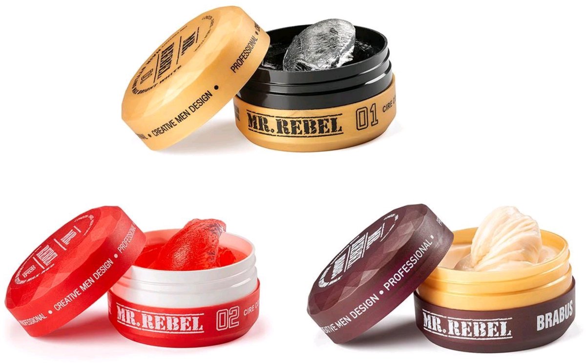 Haar Wax Mannen - MR>REBEL Hiar Styling Wax - Haar Wax - Haar Gel - Haar Matte ( 3 Stuks ) 450 ML