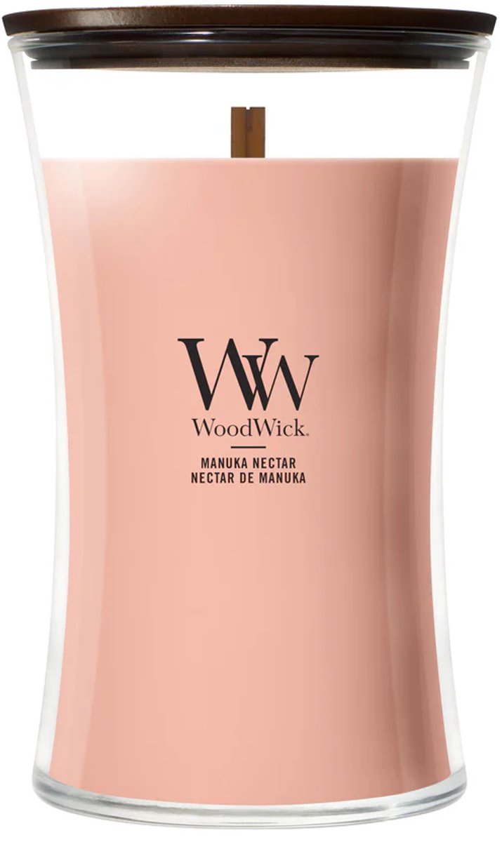 WoodWick Hourglass Large Geurkaars - Manuka Nectar - 130 branduren Oranje