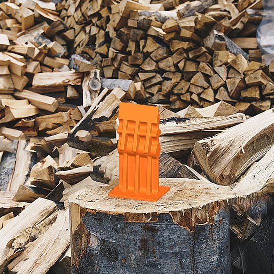 Hout Kloof Hulp - Handmatige Klover - Haardhout Maken - Axeless Ontwerp - 18x10cm - Oranje — afbeelding 3