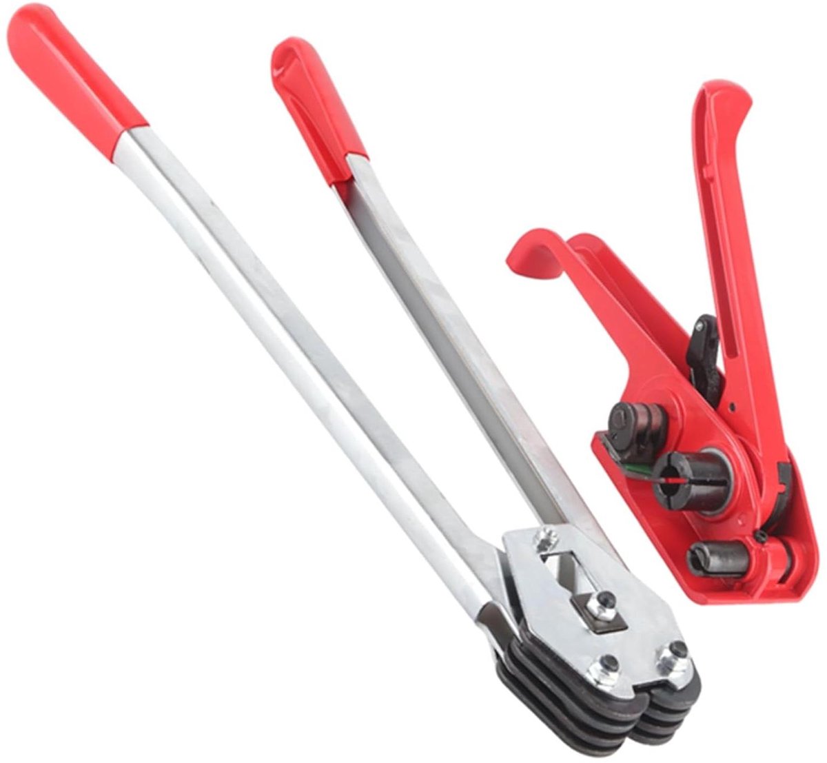 Bandspanner Set - Omsnoeringsgereedschap - Pakketten Bundelen - Ingebouwd Snijmechanisme - 12-19 mm Band - Grijs
