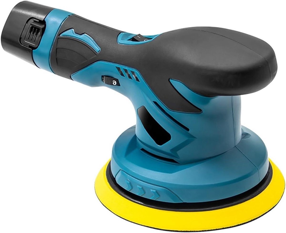 Draadloze polijstmachine - Accu polijstmachine - Auto poetsen - Borstelloze motor - 12V - Zwart met Blauw