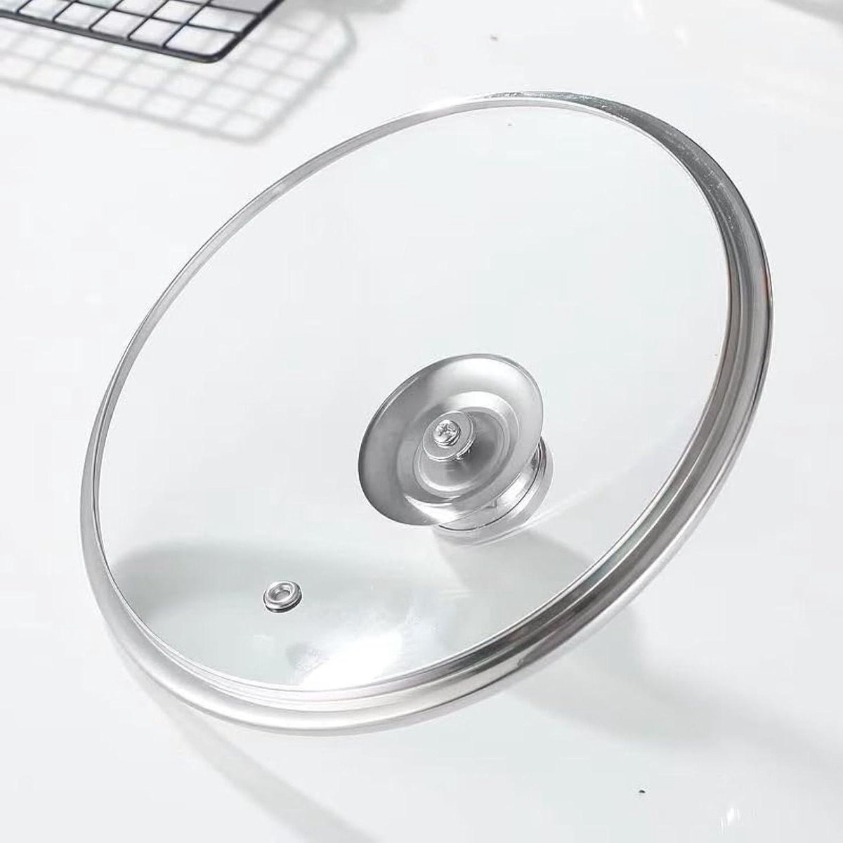 Pannendeksel Glas - Potdeksel Universeel - Koken en Stoven - Gehard Glas Met Ventiel - 24 